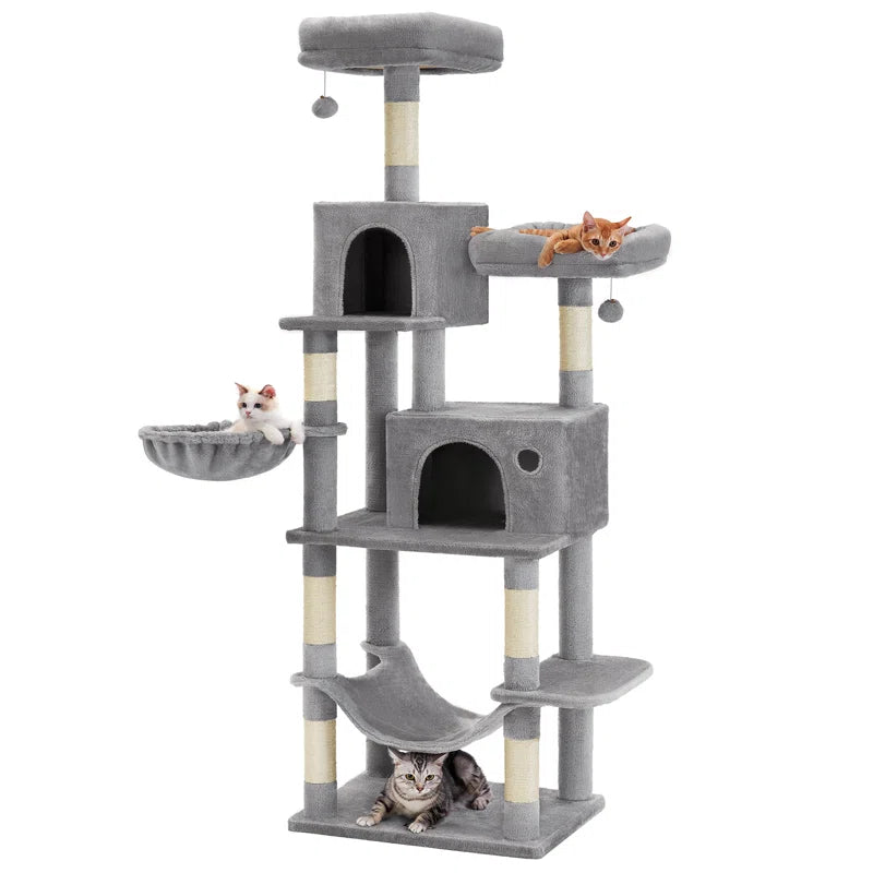 Timmins 78.3" Multi-Level Cat Tree with Cat Scratching Posts, Warm Cat Condo for Indoors