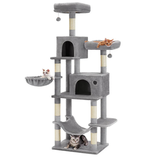 Timmins 78.3" Multi-Level Cat Tree with Cat Scratching Posts, Warm Cat Condo for Indoors