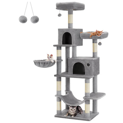 Timmins 78.3" Multi-Level Cat Tree with Cat Scratching Posts, Warm Cat Condo for Indoors