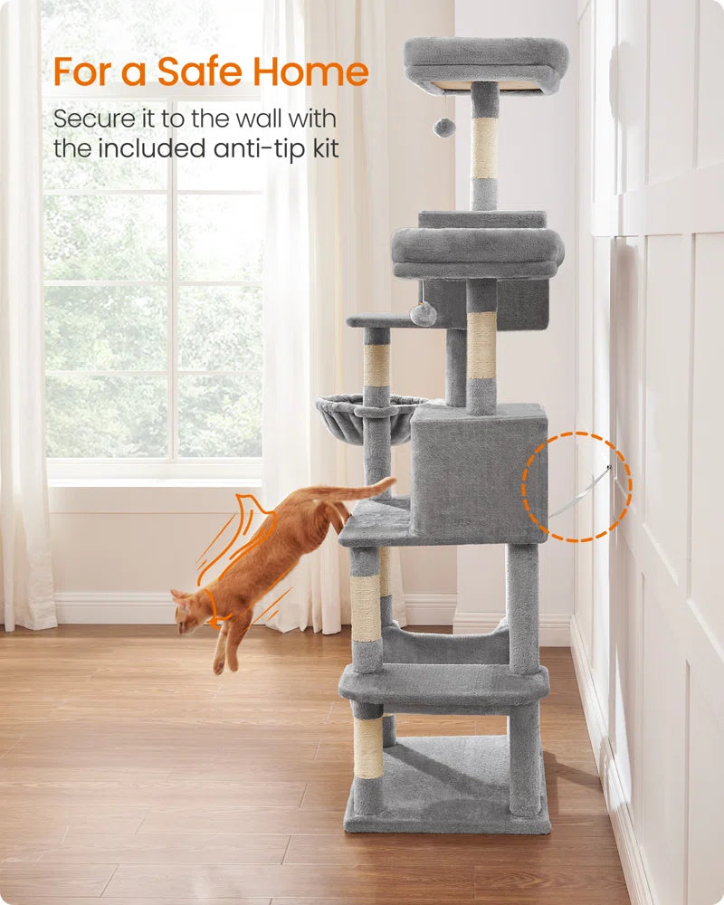 Timmins 78.3" Multi-Level Cat Tree with Cat Scratching Posts, Warm Cat Condo for Indoors