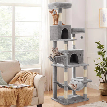 Timmins 78.3" Multi-Level Cat Tree with Cat Scratching Posts, Warm Cat Condo for Indoors